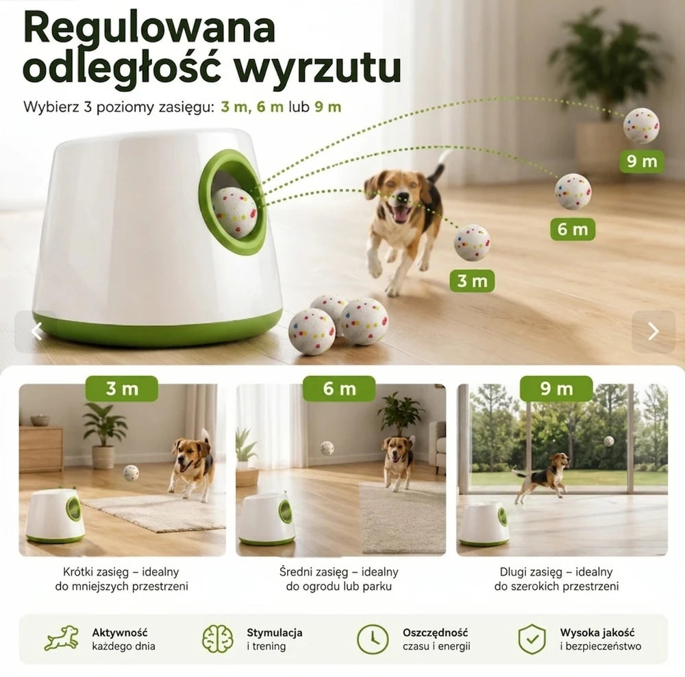 Automatyczna wyrzutnia piłek dla psa